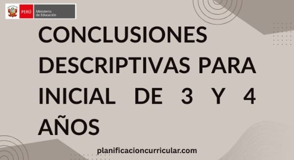 CONCLUSIONES DESCRIPTIVAS PARA INICIAL DE 3 Y 4 AÑOS
