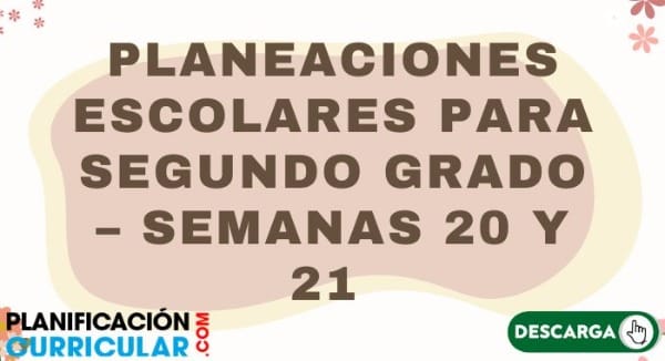 Planeaciones de segundo grado semanas 20 y 21