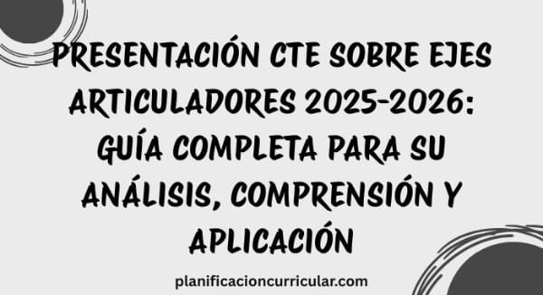 PRESENTACIÓN CTE SOBRE EJES ARTICULADORES 2025-2026: GUÍA COMPLETA PARA SU ANÁLISIS, COMPRENSIÓN Y APLICACIÓN